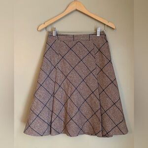Cacharel plaid wool skirt made in France classic academia conservative plaid